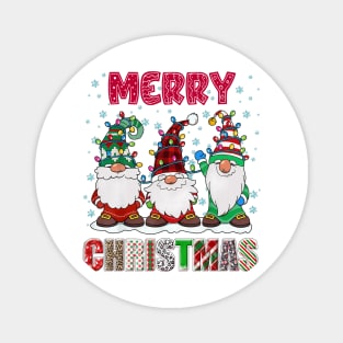 Merry Christmas Gnome Family Funny Xmas Tree Women Men Kids Magnet